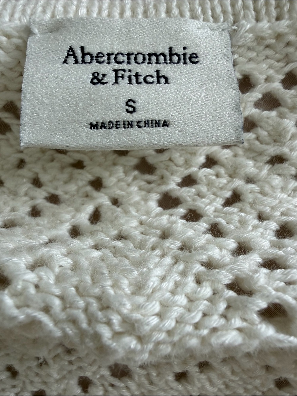 Abercrombie & Fitch Cream Crochet Knit coastal grandmother boho bodysuit . Small - Picture 6 of 8